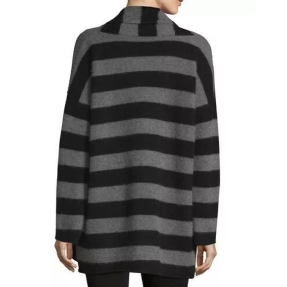 VINCE Black & Dark Gray Front Drape Sweater Size Small - Picture 5 of 9